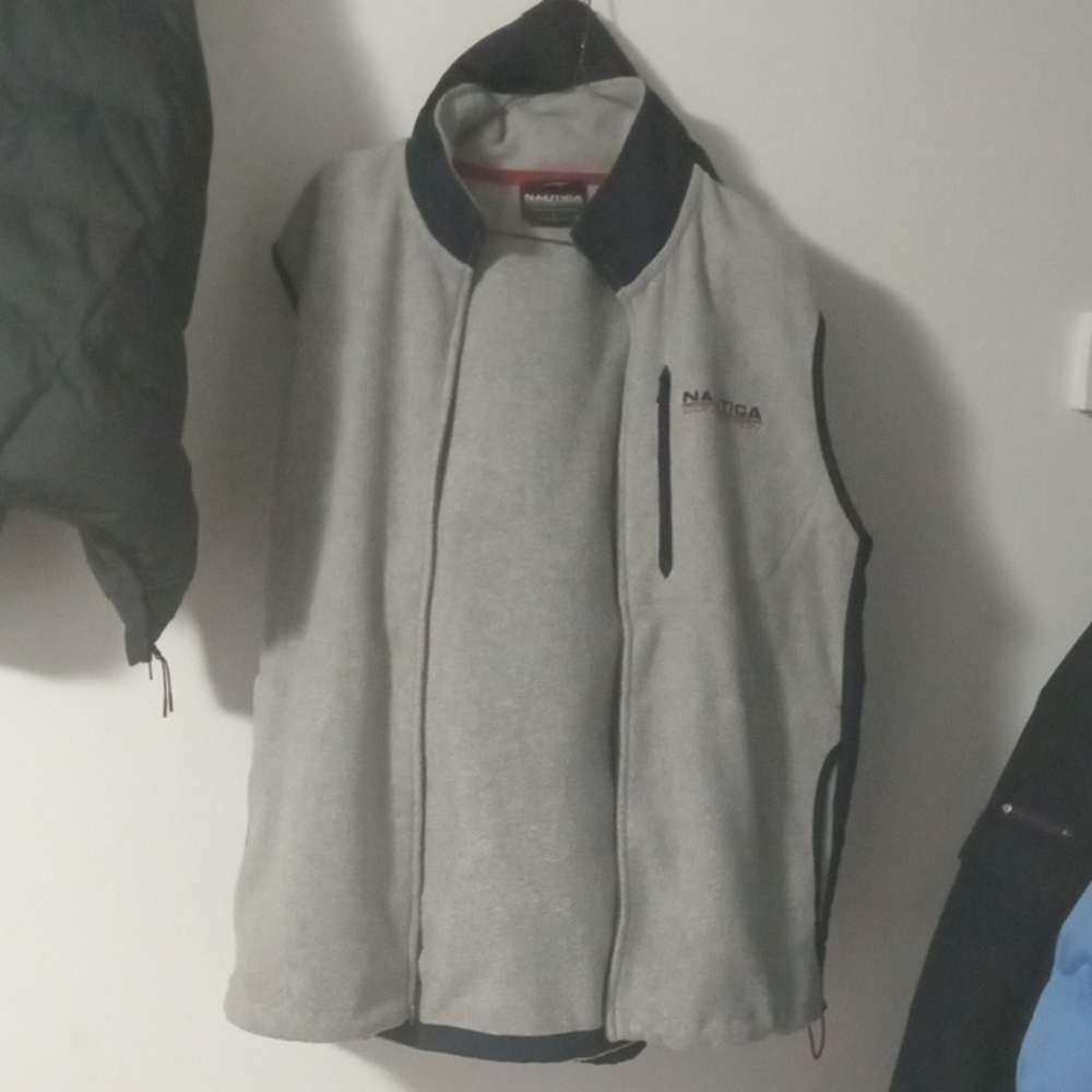 Mens Nautica Gray Sleeveless Jacket Vest L